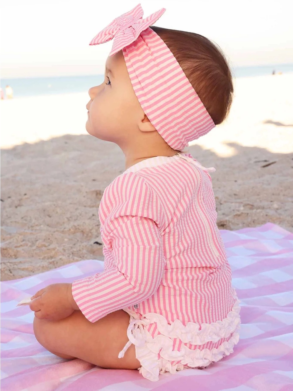 Caden Lane | Long Sleeve Rash Guard With Ruffle Bottom